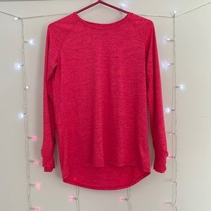 Heather pink long sleeve athletic shirt